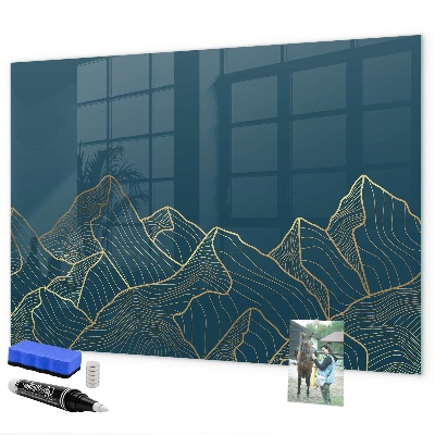 Decoratief glazen wandbord beschrijfbaar en magnetisch Modern prikbord voor notities en foto's