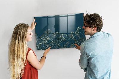 Decoratief glazen wandbord beschrijfbaar en magnetisch Modern prikbord voor notities en foto's