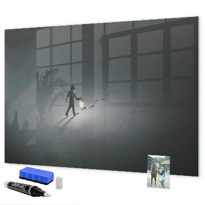Decoratief glazen wandbord beschrijfbaar en magnetisch Magnetisch bord voor foto's en notities