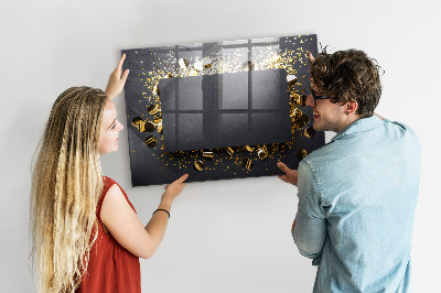 Decoratief glazen wandbord beschrijfbaar en magnetisch Creatief fotopresentatiebord