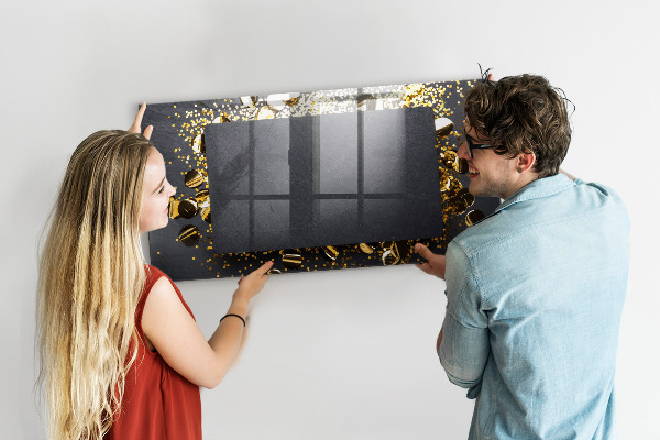 Decoratief glazen wandbord beschrijfbaar en magnetisch Creatief fotopresentatiebord