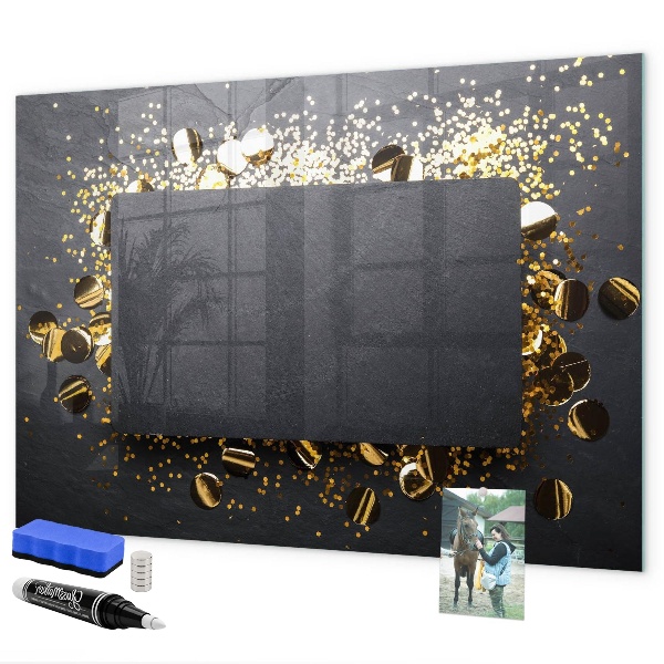 Decoratief glazen wandbord beschrijfbaar en magnetisch Creatief fotopresentatiebord