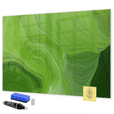 Memobord van glas met print inclusief neodymium magneten Groen fotoprikbord
