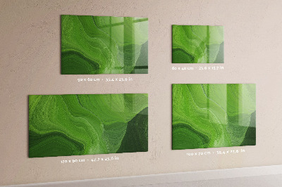 Memobord van glas met print inclusief neodymium magneten Groen fotoprikbord