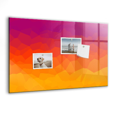 Decoratief glazen wandbord beschrijfbaar en magnetisch Een kleurrijk prikbord voor notities en foto's