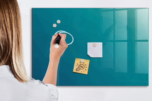 Memobord van glas met print inclusief neodymium magneten Praktische accessoires voor op kantoor en thuis.