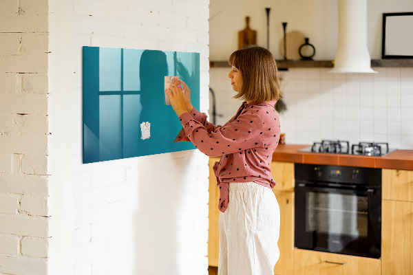 Memobord van glas met print inclusief neodymium magneten Praktische accessoires voor op kantoor en thuis.