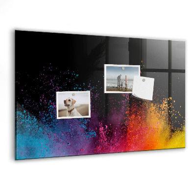 Decoratief glazen wandbord beschrijfbaar en magnetisch Kleurrijke poster voor notities en foto's
