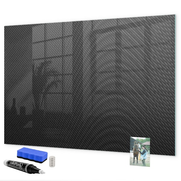 Decoratief glazen wandbord beschrijfbaar en magnetisch Notitie- en fotobord