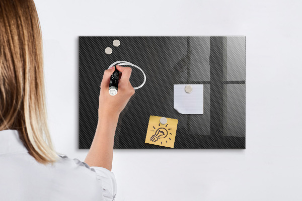 Decoratief glazen wandbord beschrijfbaar en magnetisch Notitie- en fotobord