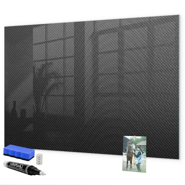 Decoratief glazen wandbord beschrijfbaar en magnetisch Notitie- en fotobord