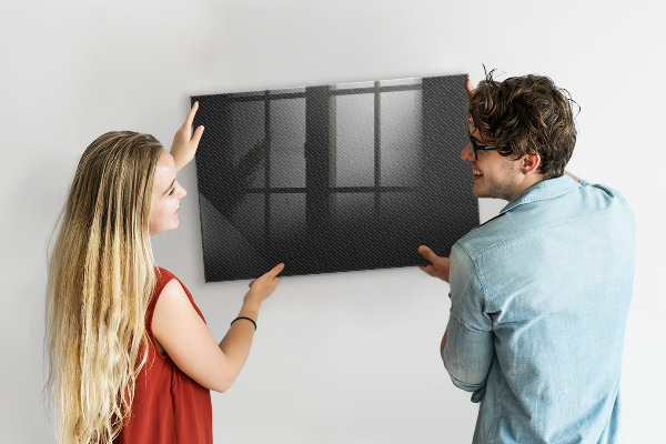 Decoratief glazen wandbord beschrijfbaar en magnetisch Notitie- en fotobord