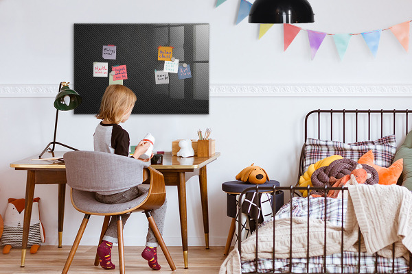 Decoratief glazen wandbord beschrijfbaar en magnetisch Notitie- en fotobord