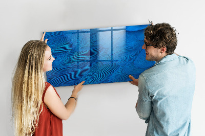 Memobord van glas met print inclusief neodymium magneten Blauw bord voor foto's en notities