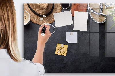 Memobord van glas met print inclusief neodymium magneten Een doos voor herinneringen en aantekeningen.