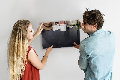 Memobord van glas met print inclusief neodymium magneten Een doos voor herinneringen en aantekeningen.