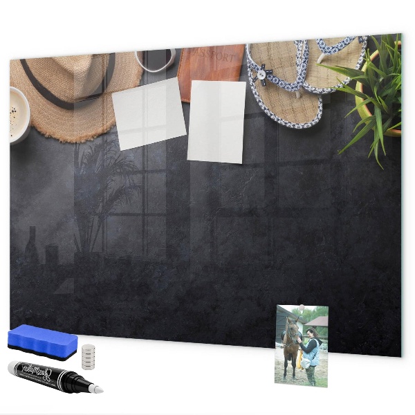 Memobord van glas met print inclusief neodymium magneten Een doos voor herinneringen en aantekeningen.