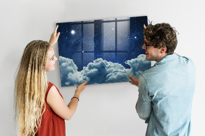 Decoratief glazen wandbord beschrijfbaar en magnetisch Een whiteboard voor notities en foto's