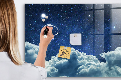 Decoratief glazen wandbord beschrijfbaar en magnetisch Een whiteboard voor notities en foto's