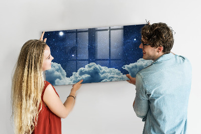 Decoratief glazen wandbord beschrijfbaar en magnetisch Een whiteboard voor notities en foto's