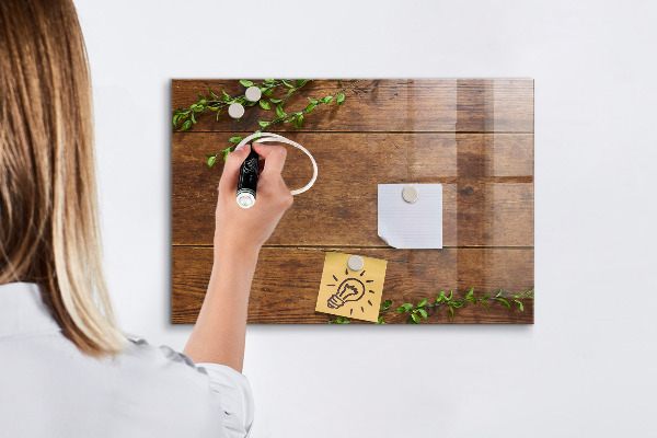 Decoratief glazen wandbord beschrijfbaar en magnetisch Een stijlvol bord voor notities en foto's