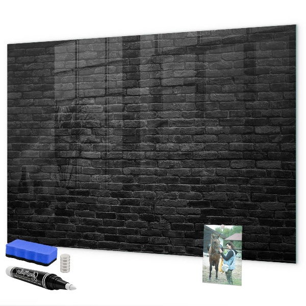 Memobord van glas met print inclusief neodymium magneten Bord voor foto's en notities