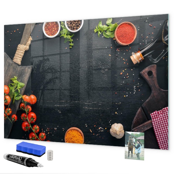Decoratief glazen wandbord beschrijfbaar en magnetisch Keukeninspiratie met persoonlijke herinneringen