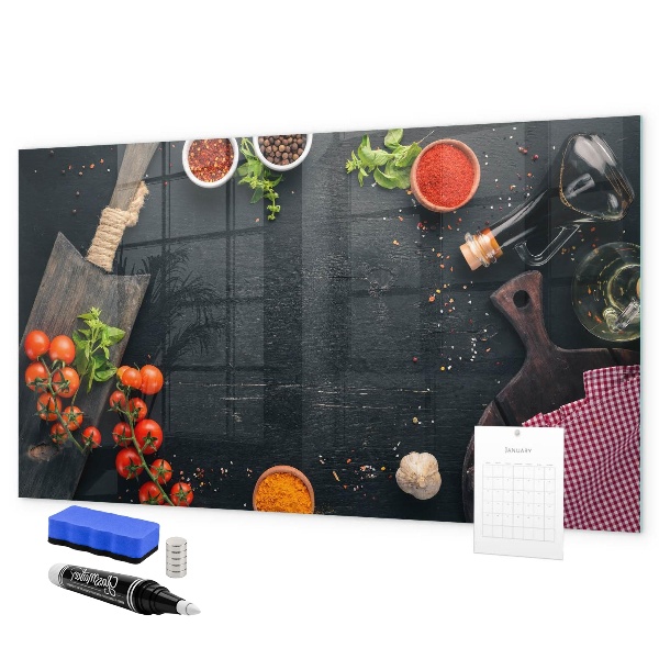 Decoratief glazen wandbord beschrijfbaar en magnetisch Keukeninspiratie met persoonlijke herinneringen