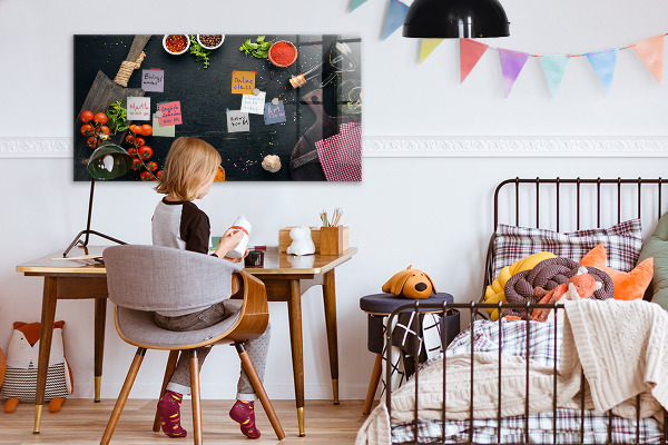 Decoratief glazen wandbord beschrijfbaar en magnetisch Keukeninspiratie met persoonlijke herinneringen
