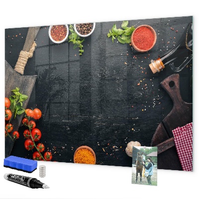Decoratief glazen wandbord beschrijfbaar en magnetisch Keukeninspiratie met persoonlijke herinneringen