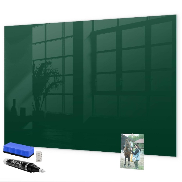 Decoratief glazen wandbord beschrijfbaar en magnetisch Magnetisch bord voor notities en foto's