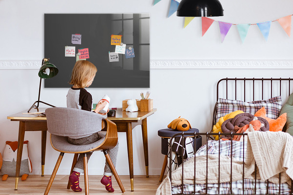 Memobord van glas met print inclusief neodymium magneten Een praktisch prikbord voor notities en foto's.