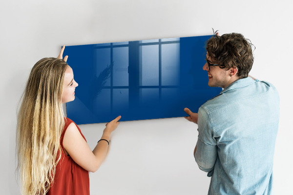 Decoratief glazen wandbord beschrijfbaar en magnetisch Een praktisch prikbord voor notities en foto's.