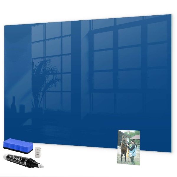 Decoratief glazen wandbord beschrijfbaar en magnetisch Een praktisch prikbord voor notities en foto's.