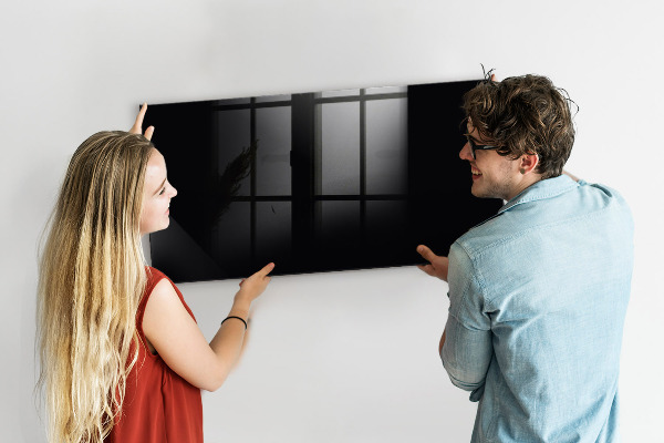 Decoratief glazen wandbord beschrijfbaar en magnetisch Modern prikbord voor notities en foto's