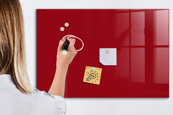 Decoratief glazen wandbord beschrijfbaar en magnetisch Rood bord voor notities en foto's