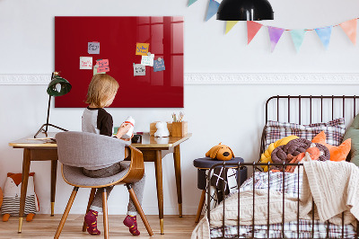 Decoratief glazen wandbord beschrijfbaar en magnetisch Rood bord voor notities en foto's