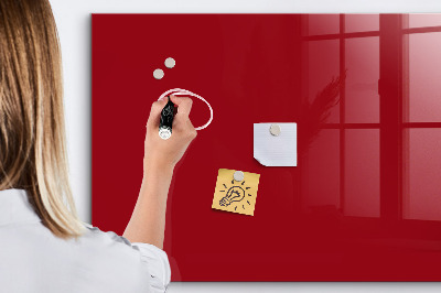 Decoratief glazen wandbord beschrijfbaar en magnetisch Rood bord voor notities en foto's