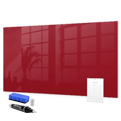 Decoratief glazen wandbord beschrijfbaar en magnetisch Rood bord voor notities en foto's