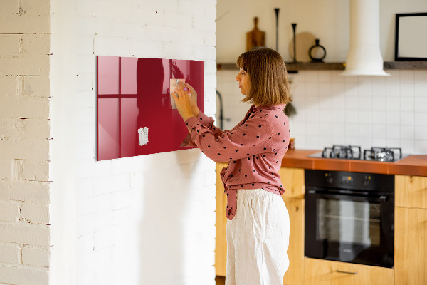 Decoratief glazen wandbord beschrijfbaar en magnetisch Rood bord voor notities en foto's