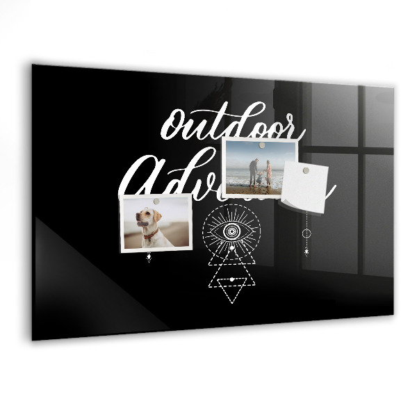 Memobord van glas met print inclusief neodymium magneten Een buitenruimte voor herinneringen