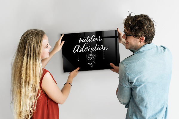 Memobord van glas met print inclusief neodymium magneten Een buitenruimte voor herinneringen