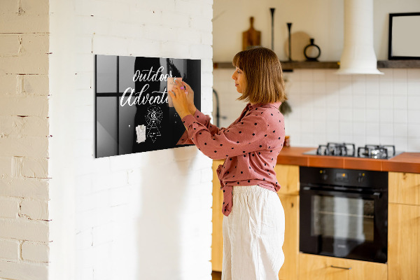 Memobord van glas met print inclusief neodymium magneten Een buitenruimte voor herinneringen