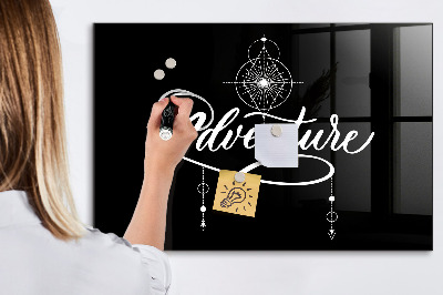 Decoratief glazen wandbord beschrijfbaar en magnetisch Modern fotodisplaybord