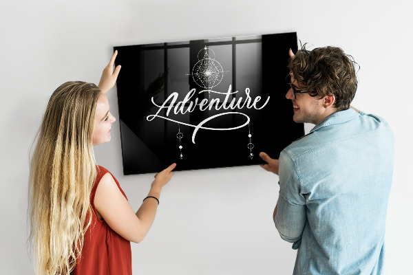 Decoratief glazen wandbord beschrijfbaar en magnetisch Modern fotodisplaybord