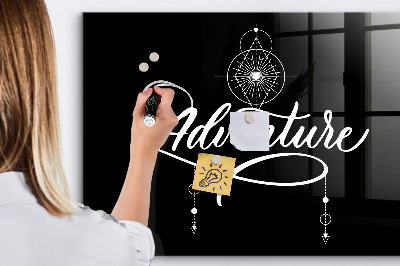 Decoratief glazen wandbord beschrijfbaar en magnetisch Modern fotodisplaybord