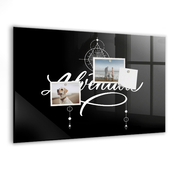 Decoratief glazen wandbord beschrijfbaar en magnetisch Modern fotodisplaybord