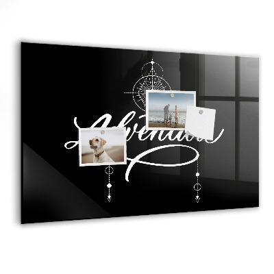 Decoratief glazen wandbord beschrijfbaar en magnetisch Modern fotodisplaybord