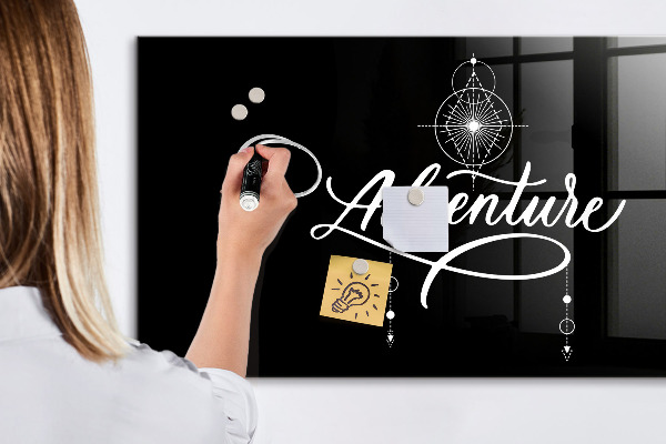 Decoratief glazen wandbord beschrijfbaar en magnetisch Modern fotodisplaybord