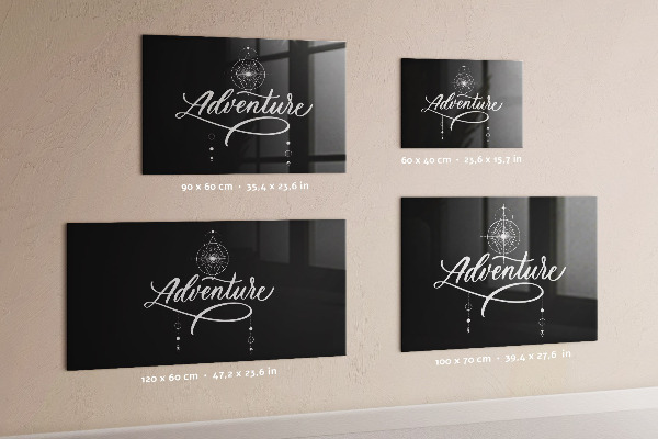 Decoratief glazen wandbord beschrijfbaar en magnetisch Modern fotodisplaybord